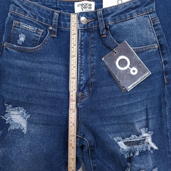 Insane Gene Jeans Womens 5 26 Boyfriend High Waisted Distressed Denim Biker - Picture 7 of 12